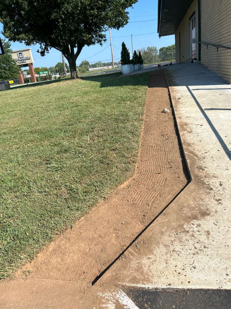 Commercial lawn edging with clean borders