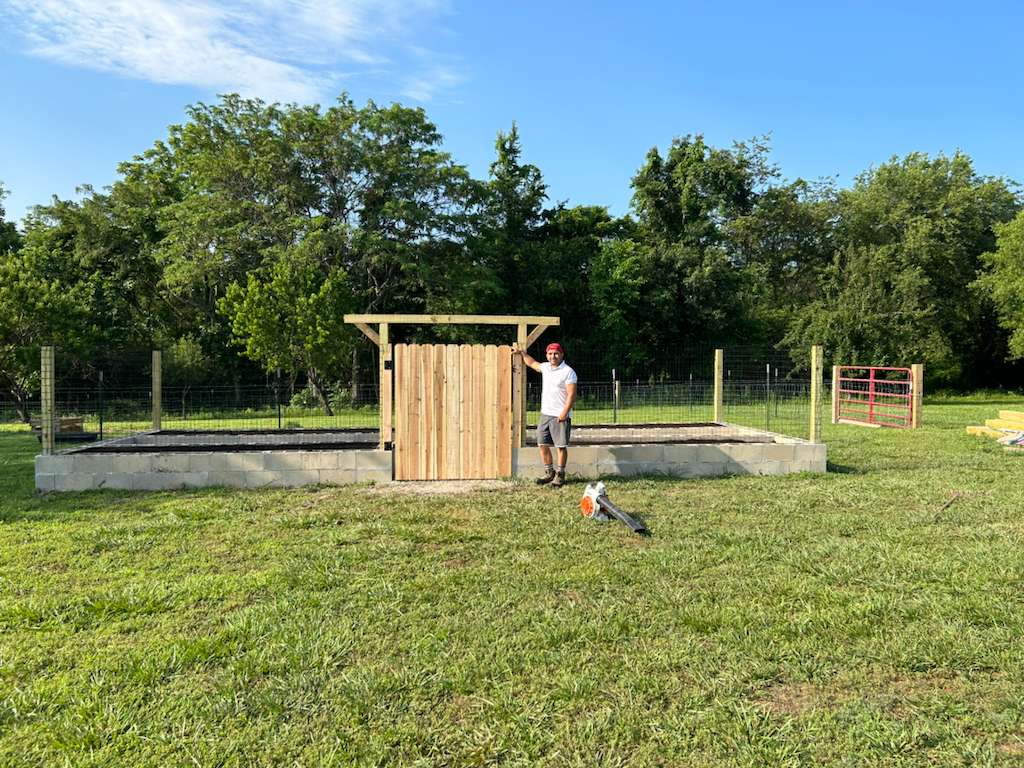 Garden enclosure with wooden gate and fence